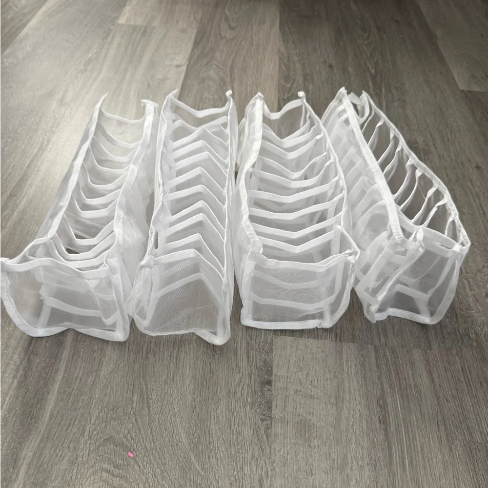 White Mesh Drawer Organizers 4 Piece